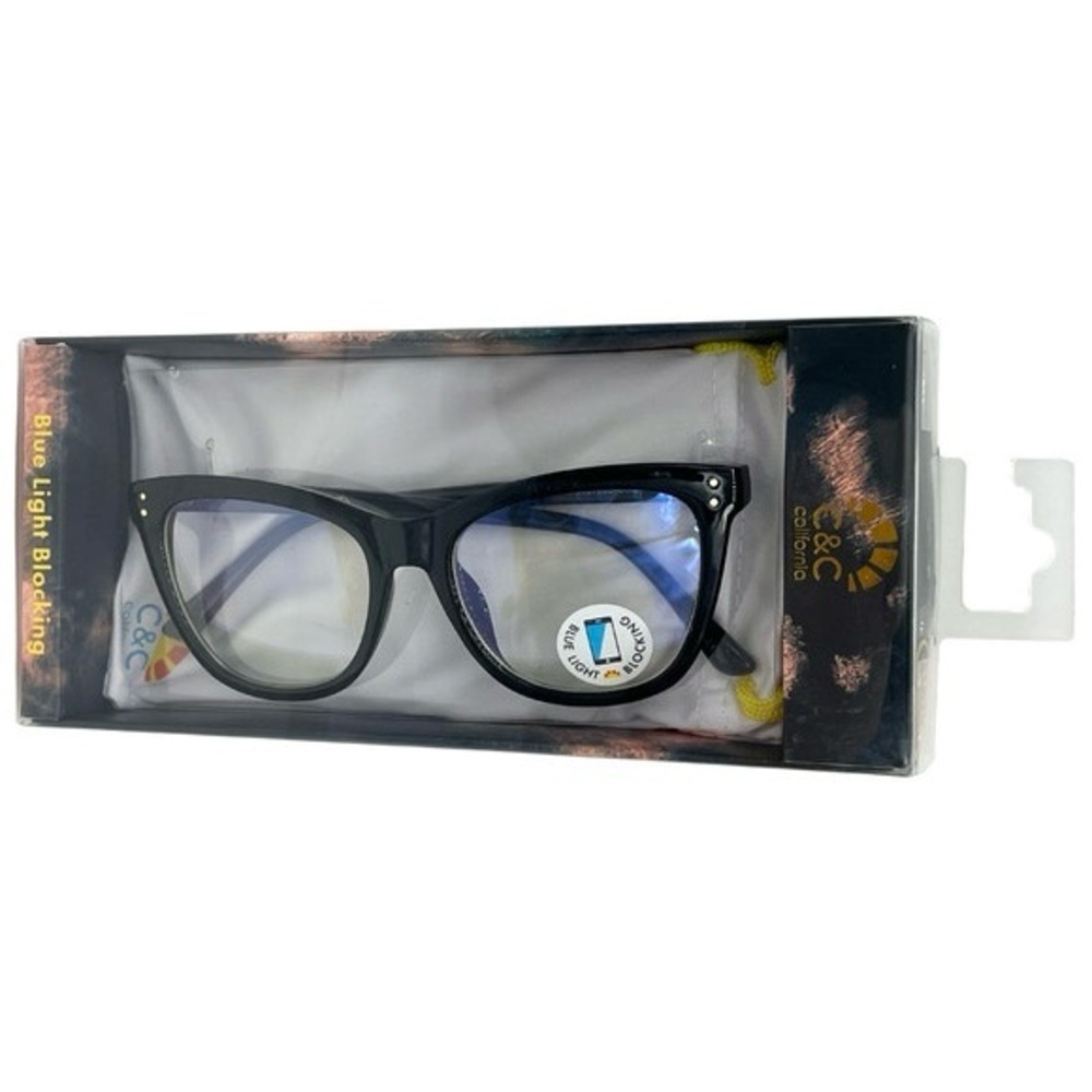 C&C California Oversized Cat Eye Blue Light Glasses with Storage Pouch